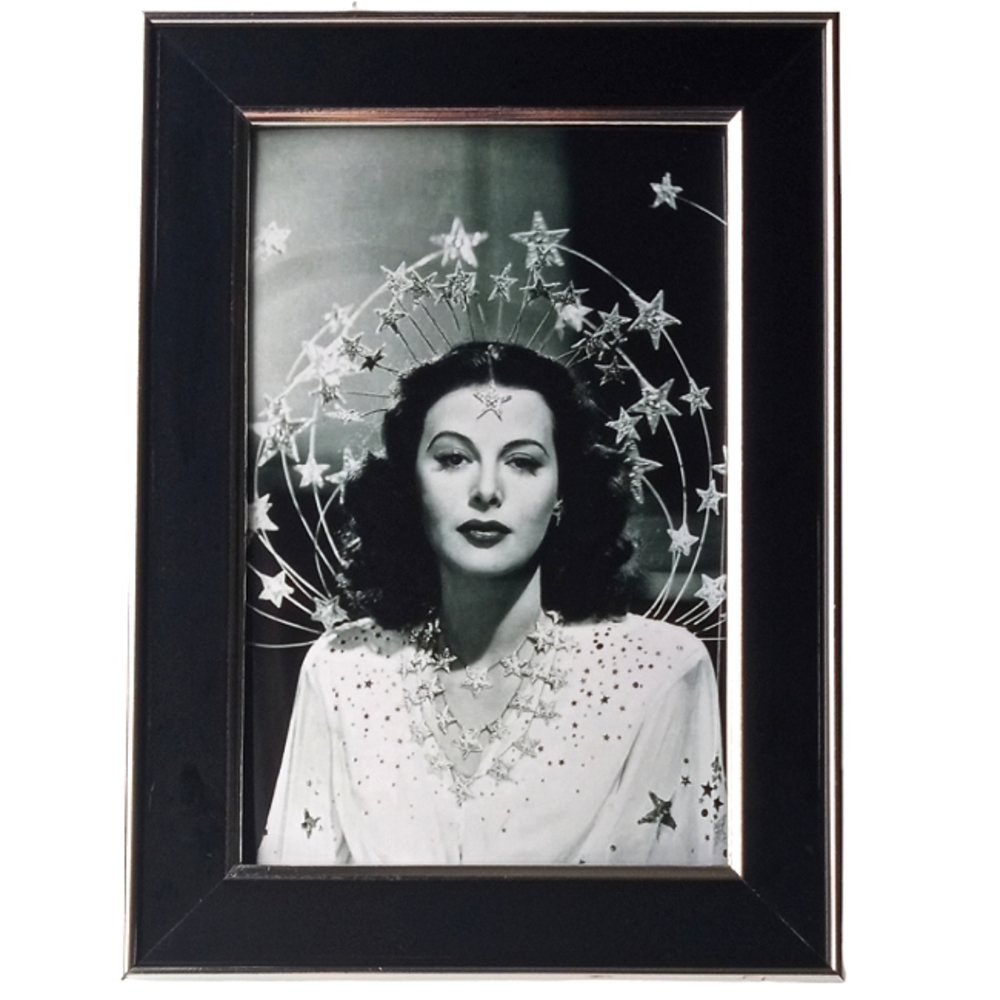 Hedy lamarr of woman with stars on her head Beauty retro vintage frame photo